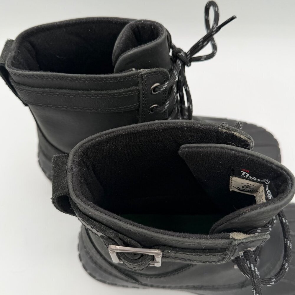 Women's sz 9 Kamik Evelyn black Leather Waterproof Insulated Duck Boots Winter - Picture 8 of 9